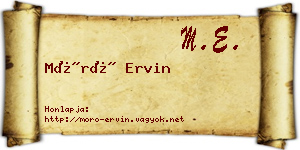 Móró Ervin névjegykártya