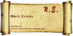 Móró Ervin névjegykártya