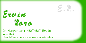 ervin moro business card